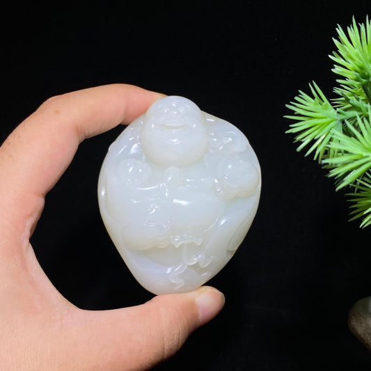 和田玉籽料童子闹佛（120.5g）