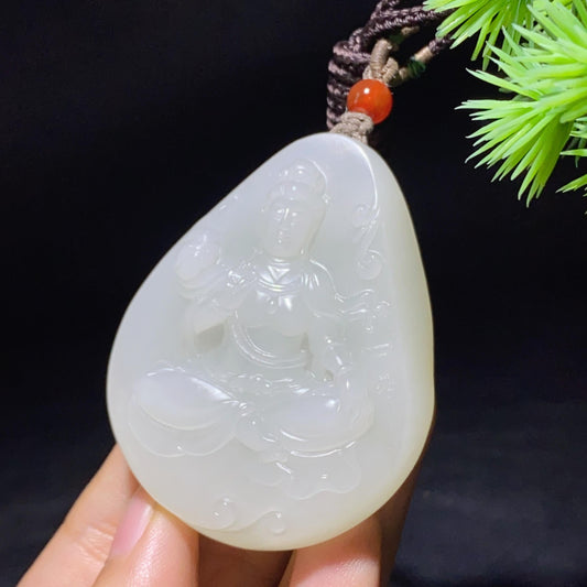 和田玉籽料观音挂件（ 68.4g ）