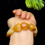 和田玉黄皮白肉籽料手串（41.8g）