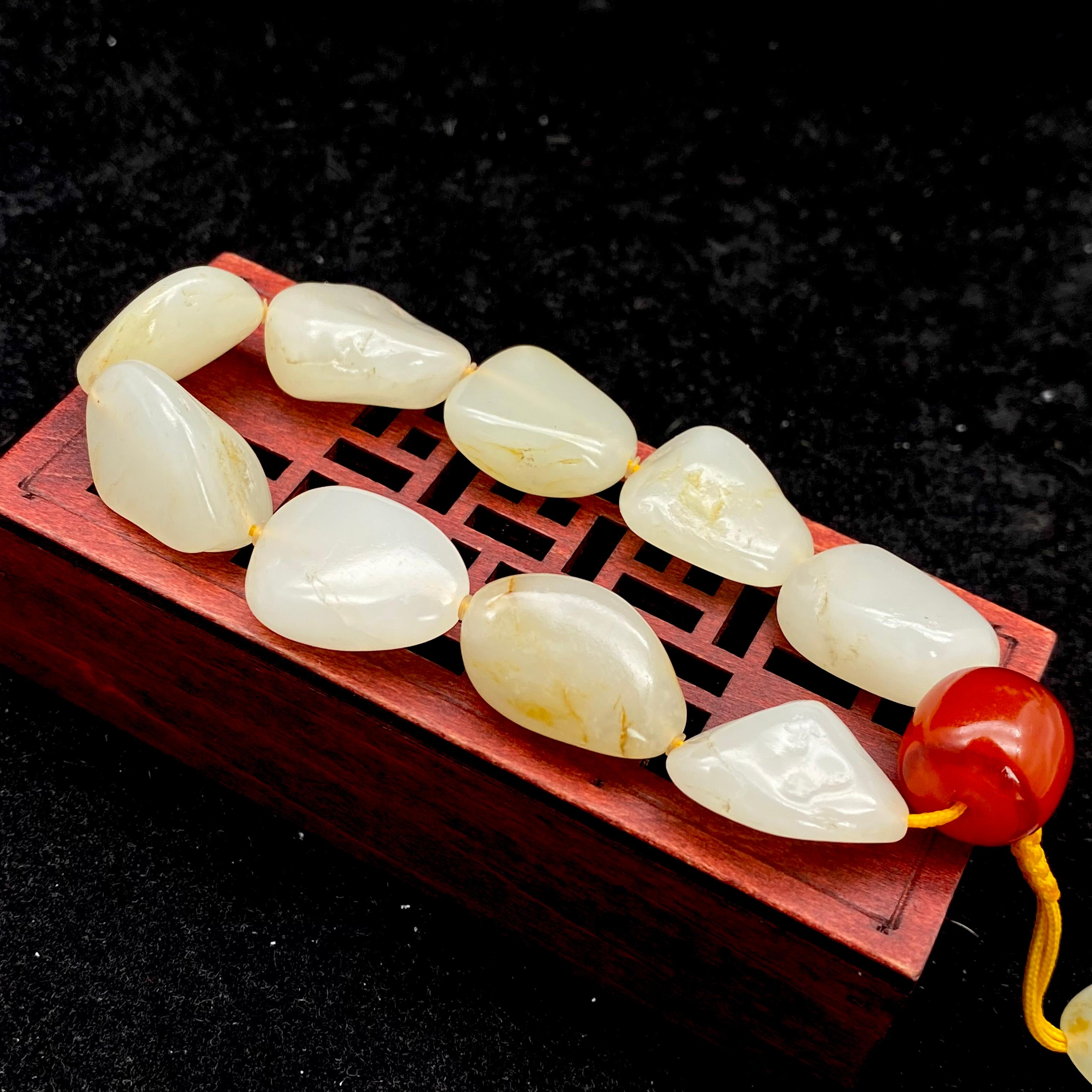 和田玉-白玉【精品手串】（49.2g）