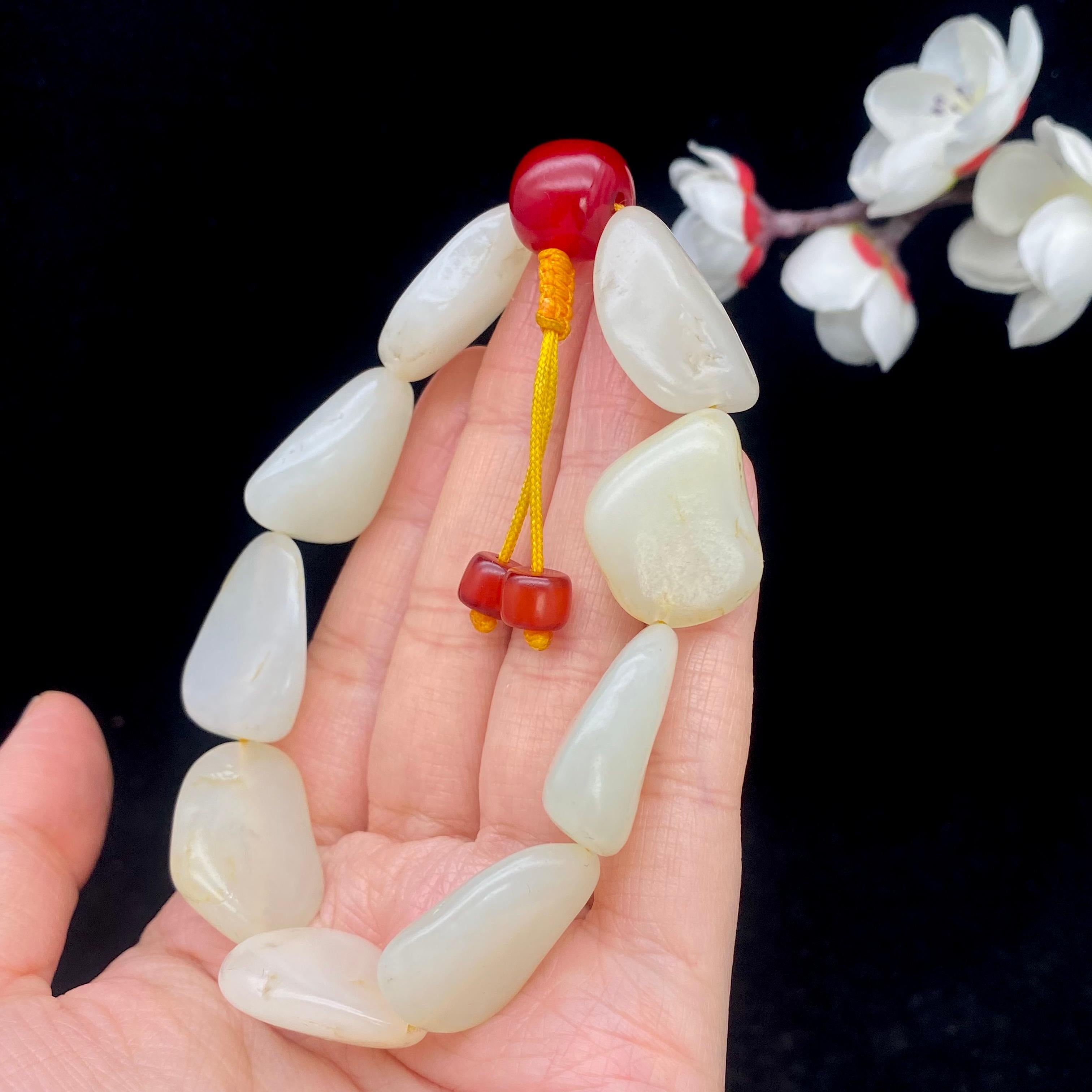 和田玉白玉籽料【精品手串】（55.9g）
