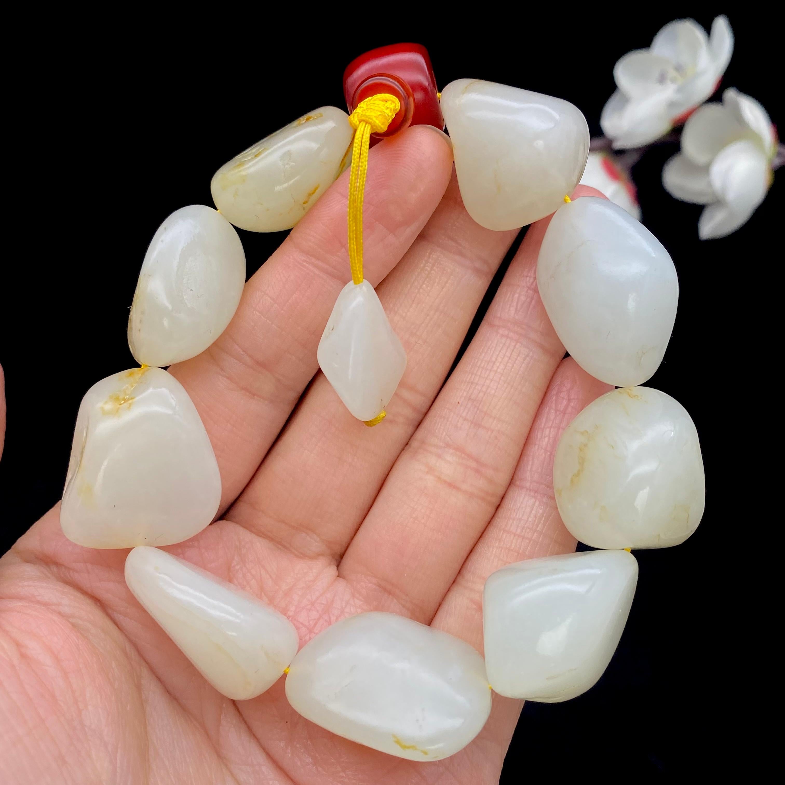 和田玉洒金皮籽料【精品手串】（99.4g）