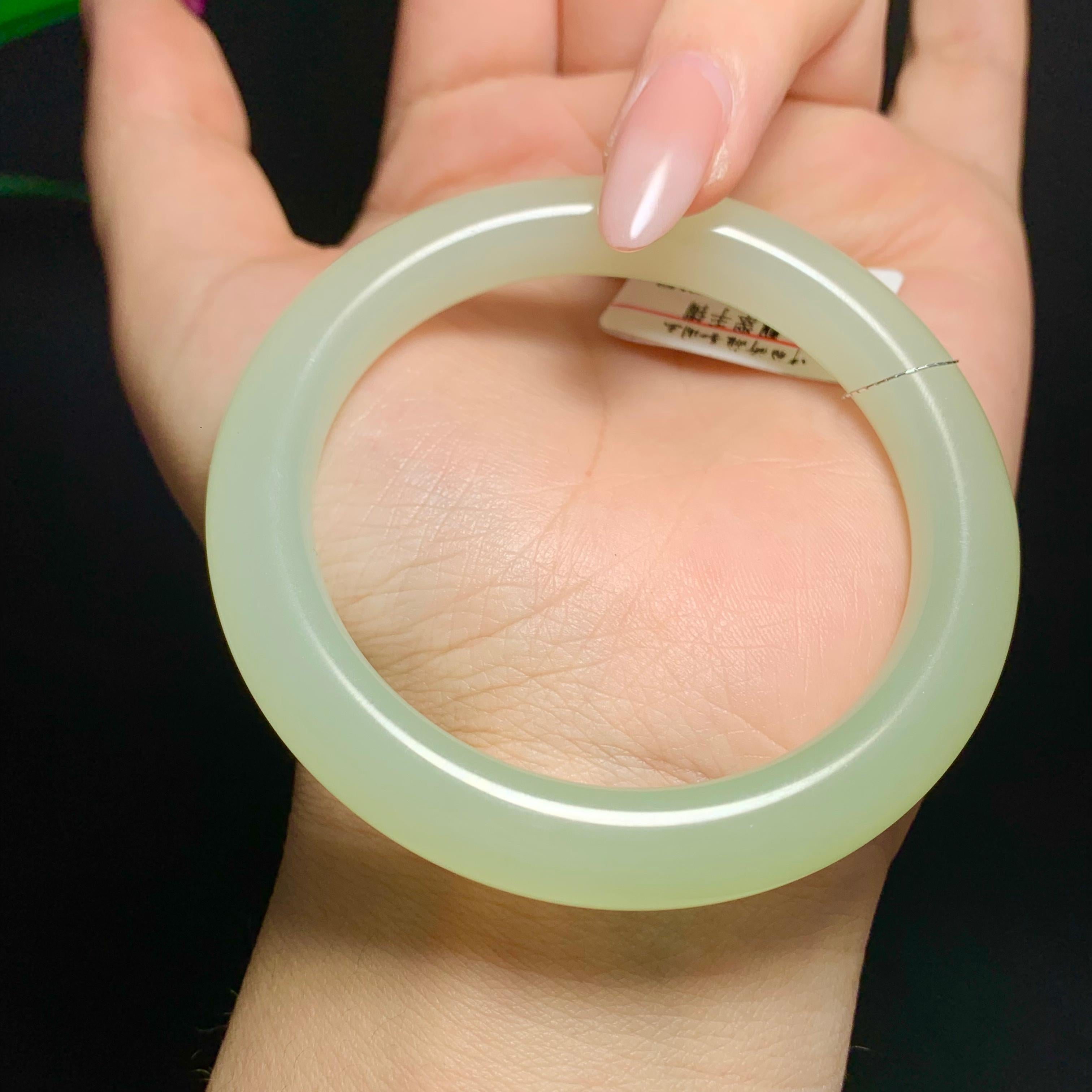 顶级和田山料高冰带翠手镯（43.0g）