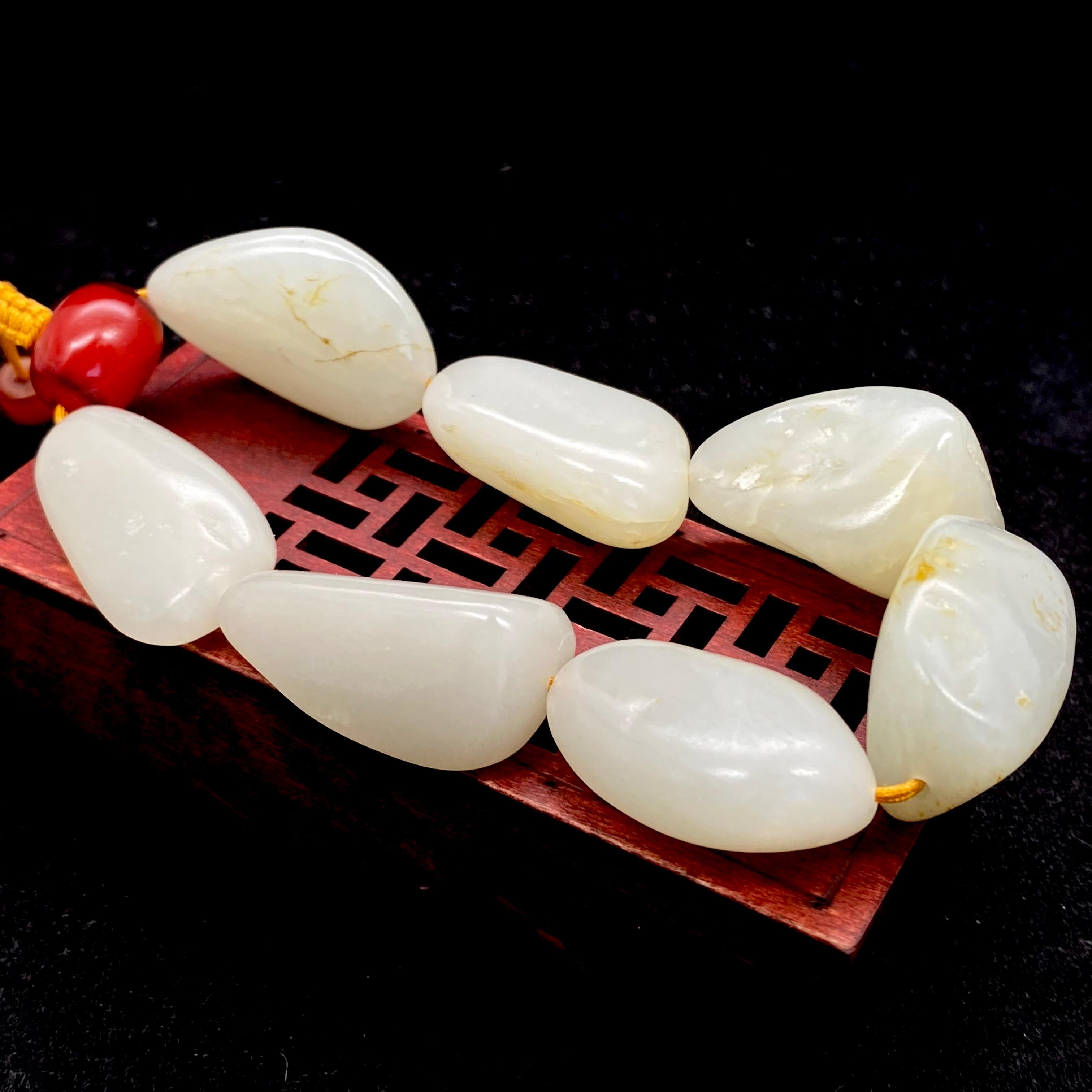 和田玉洒金皮【精品手串】（94.8g）