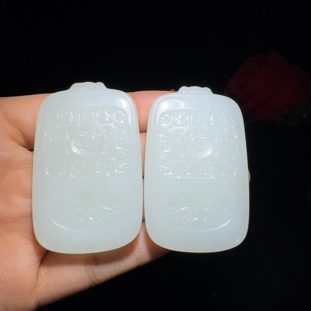 和田玉白玉龙凤牌（35.7g）