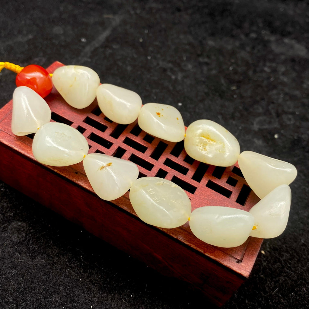 和田玉洒金皮【精品手串】（56.5g）