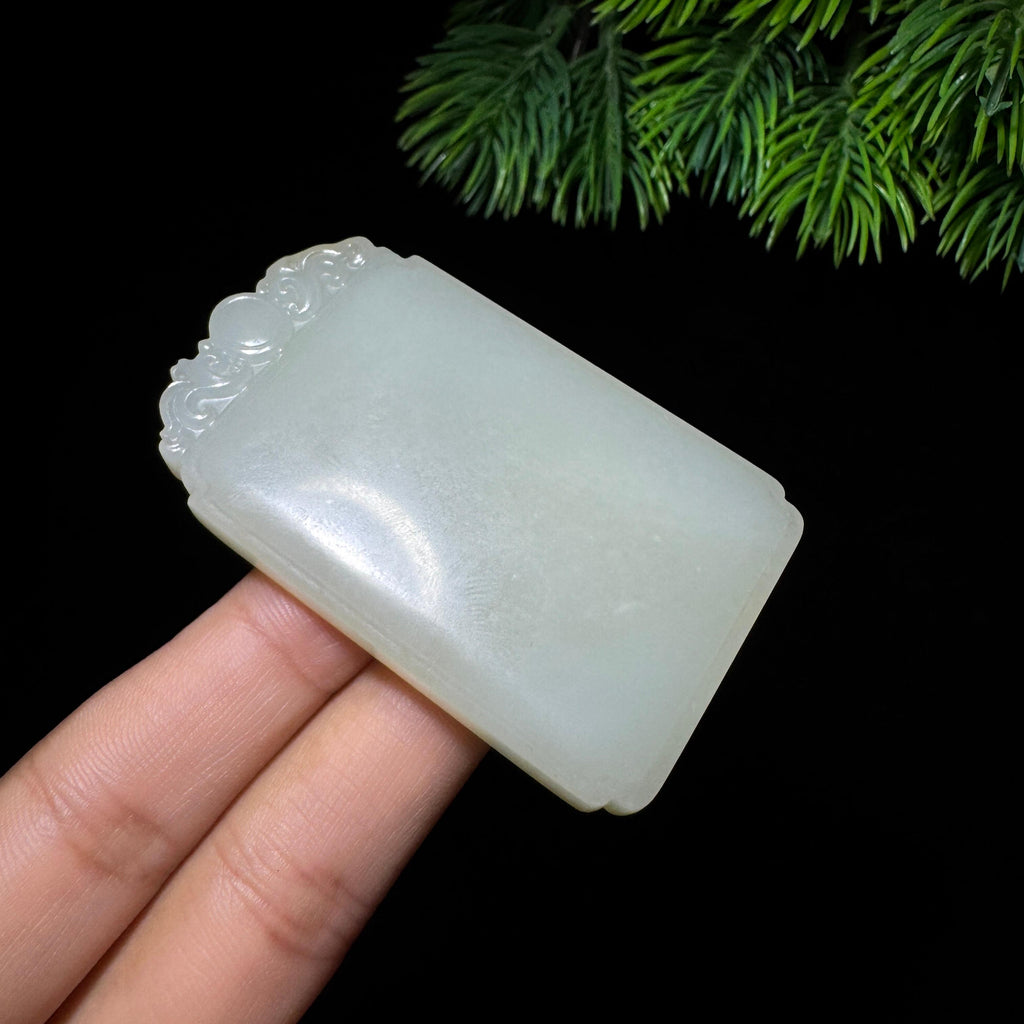 和田玉籽料撒金皮无事牌（55.2g）