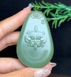 和田玉沙枣青守护神挂件（57.2g）
