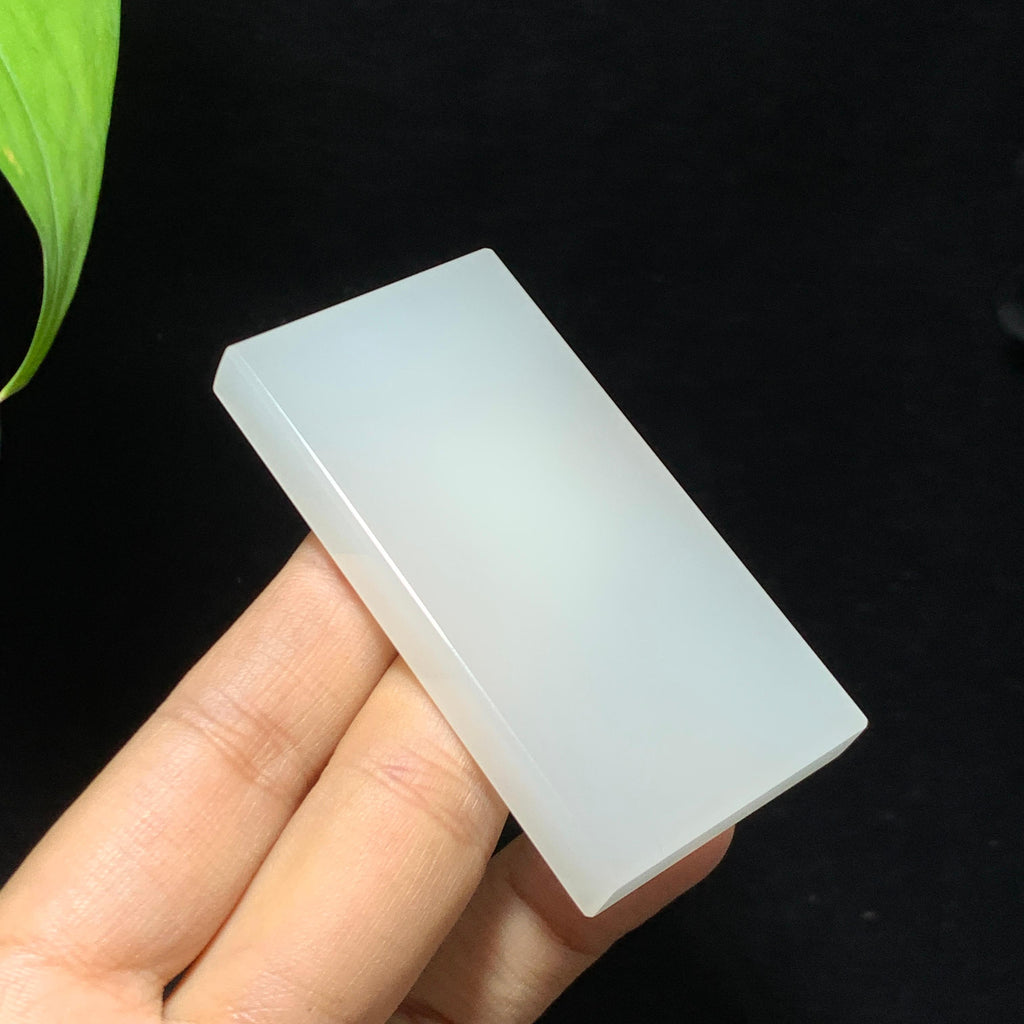 和田山料高冰底白玉无事牌挂件（59.4g）