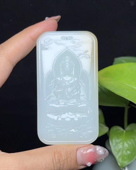新疆且末糖羊脂玉观音牌（68.1g）