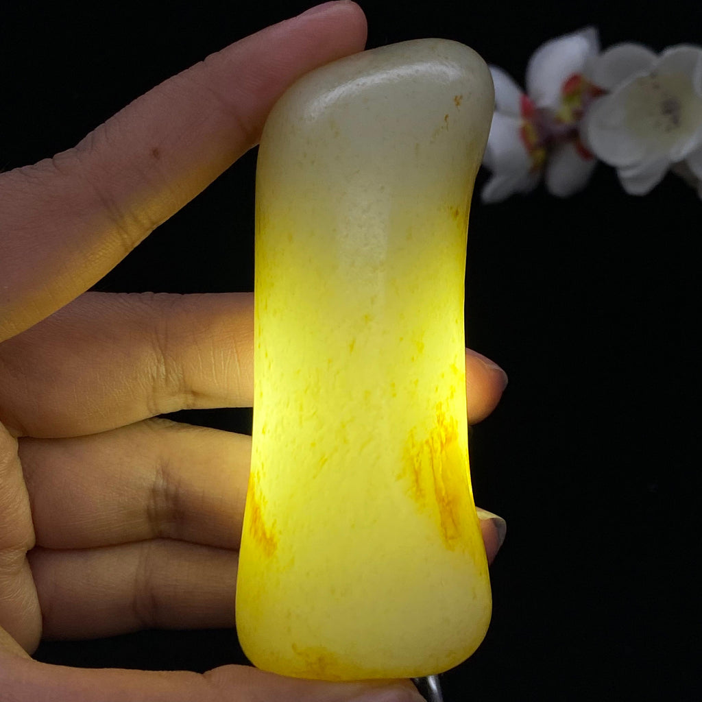 和田玉洒金皮籽料手把件（121.7g）