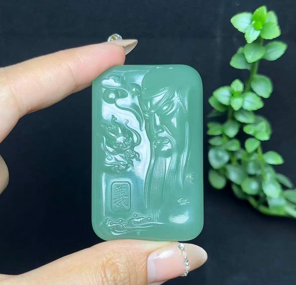 和田玉踏青武财神御龙关公（39.3g）