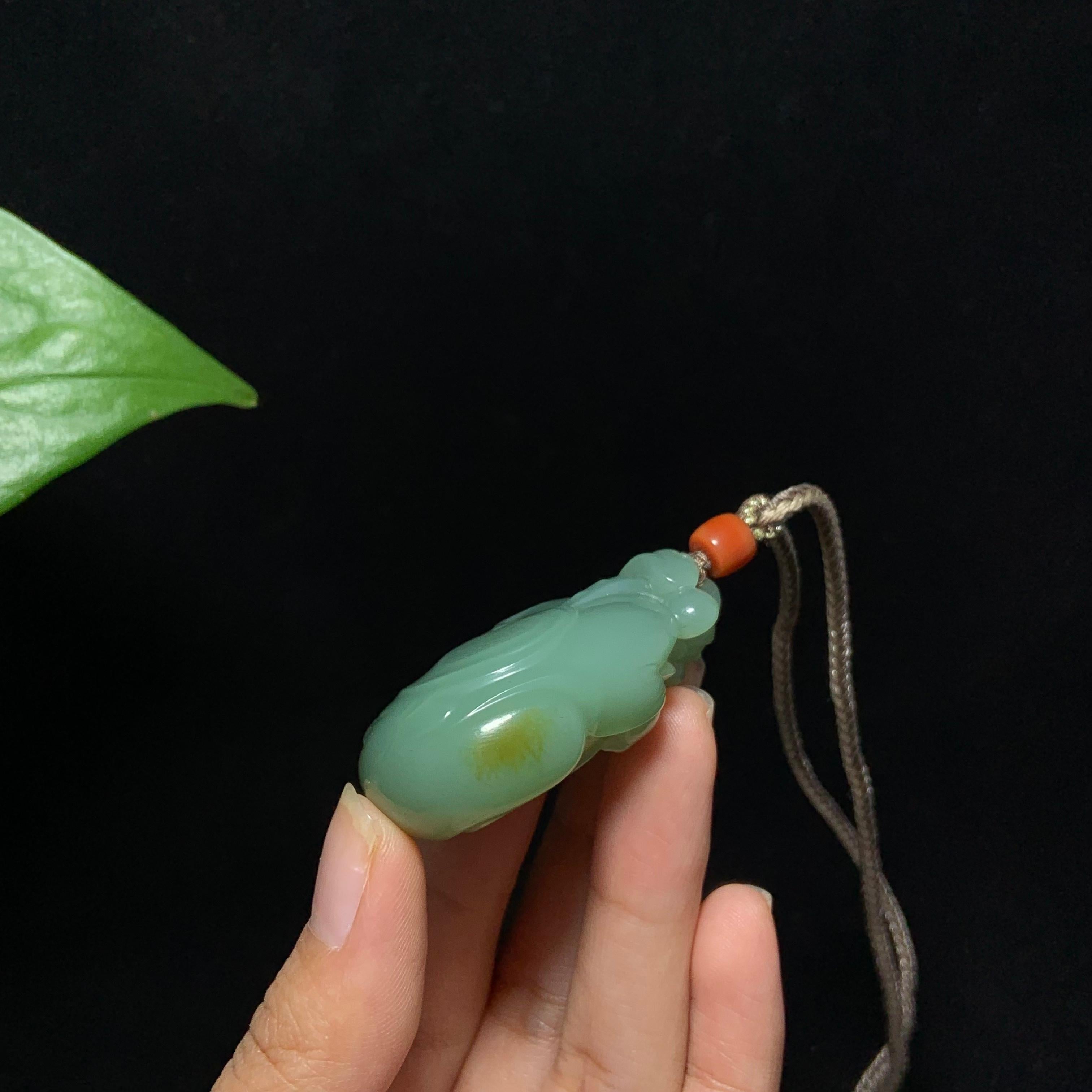 收藏级和田籽料沙枣财神挂件（38.5g）