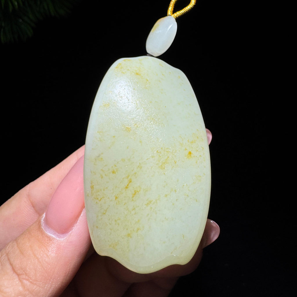 和田玉籽料撒金皮无事牌（59.0g）