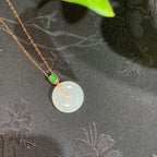 18k金羊脂白玉玉扣项链（4.4g）