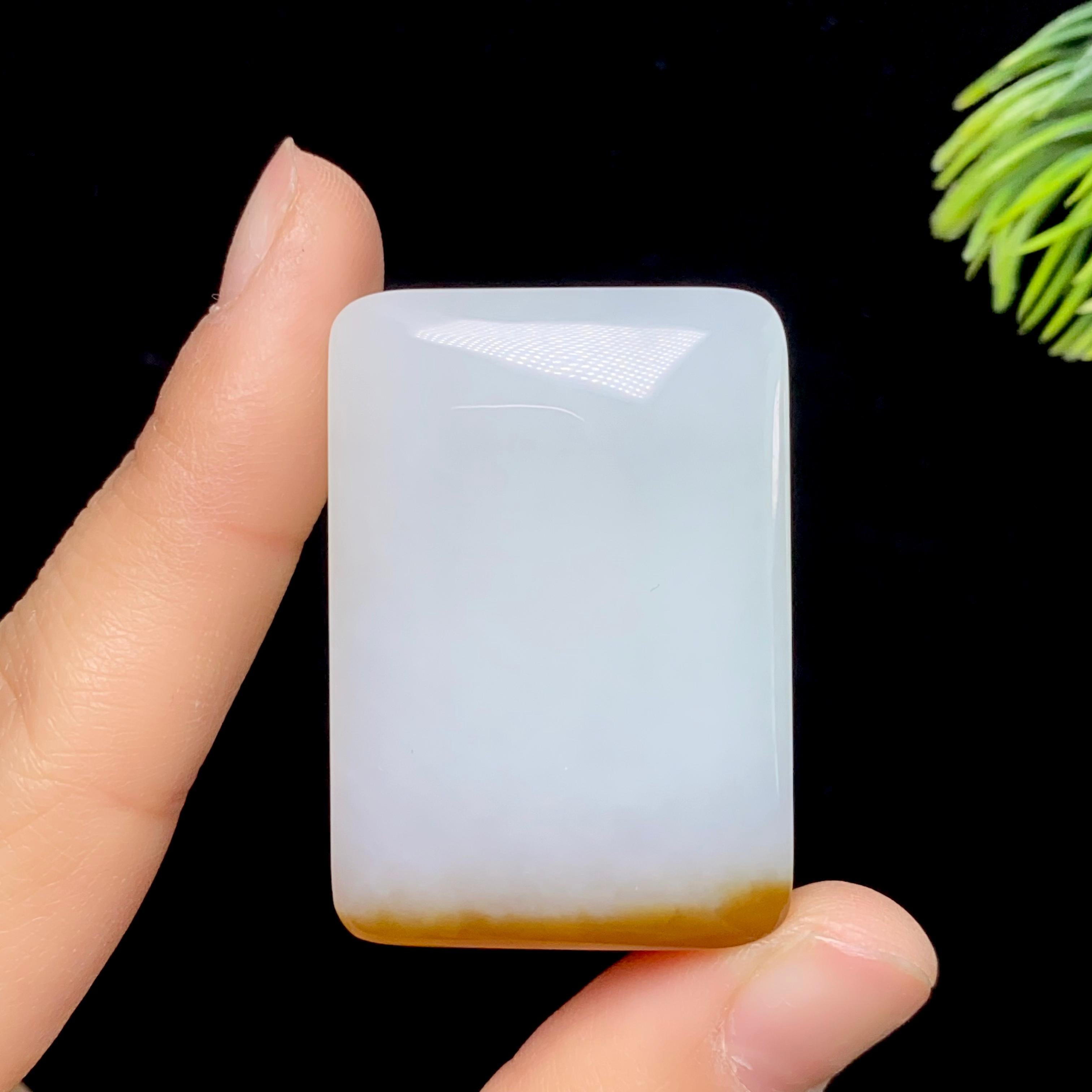 和田玉糖白无事牌（44.6g）