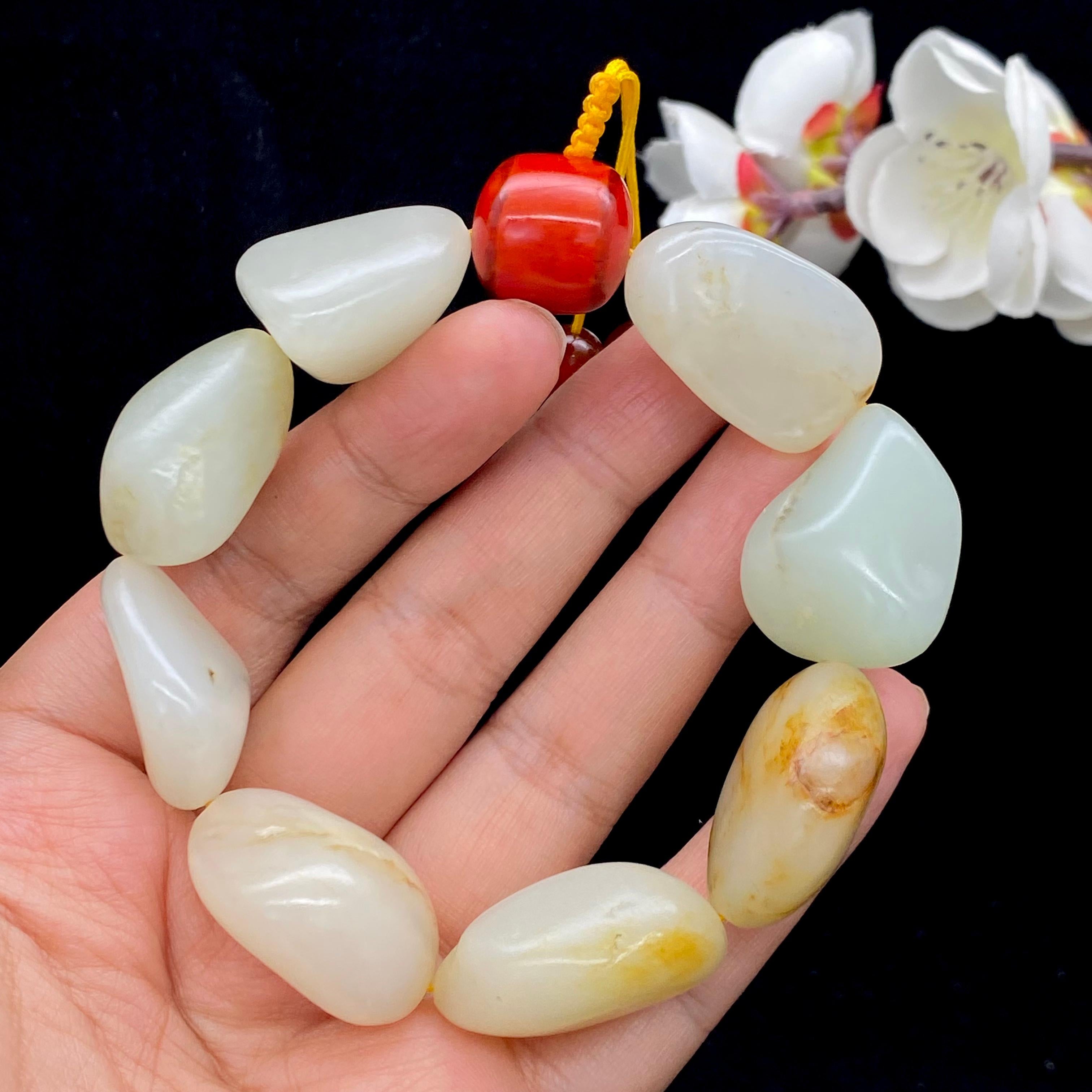 和田玉黄皮籽料【精品手串】（94.7g）