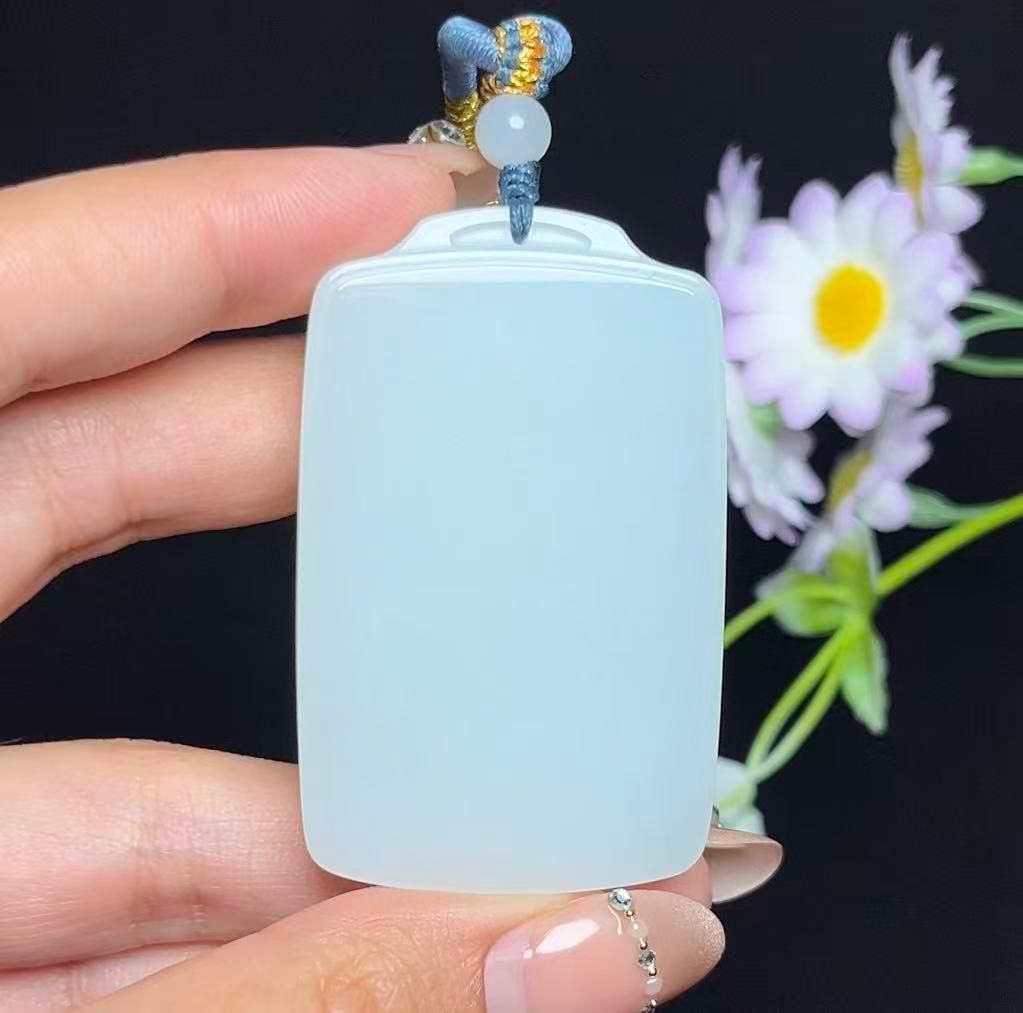 和田玉羊脂白玉平安无事牌（39.3g）