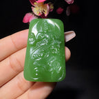 和田玉碧玉西方三圣（30.2g）