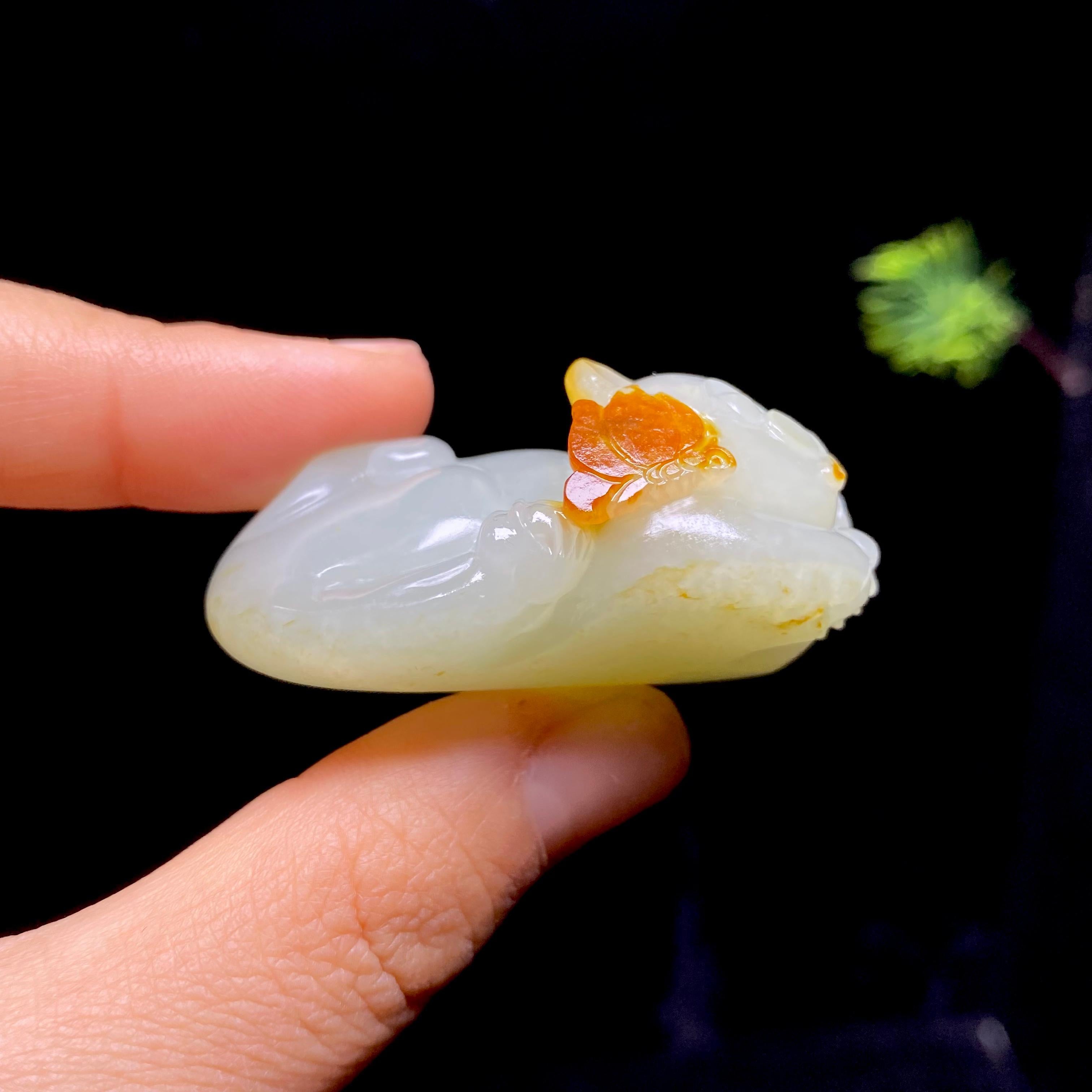 和田玉籽料招财猫（42.7g）