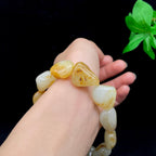 和田玉洒金皮籽料【精品手串】（54.4g）