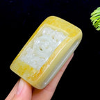 和田玉籽料龙凤呈祥皮带扣（89.0g）