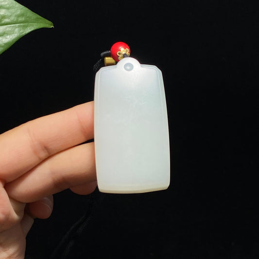 高品质和玉羊脂白玉平安无事牌（45.3g）