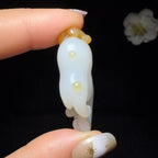 和田玉糖白挂件福寿（15.5g）