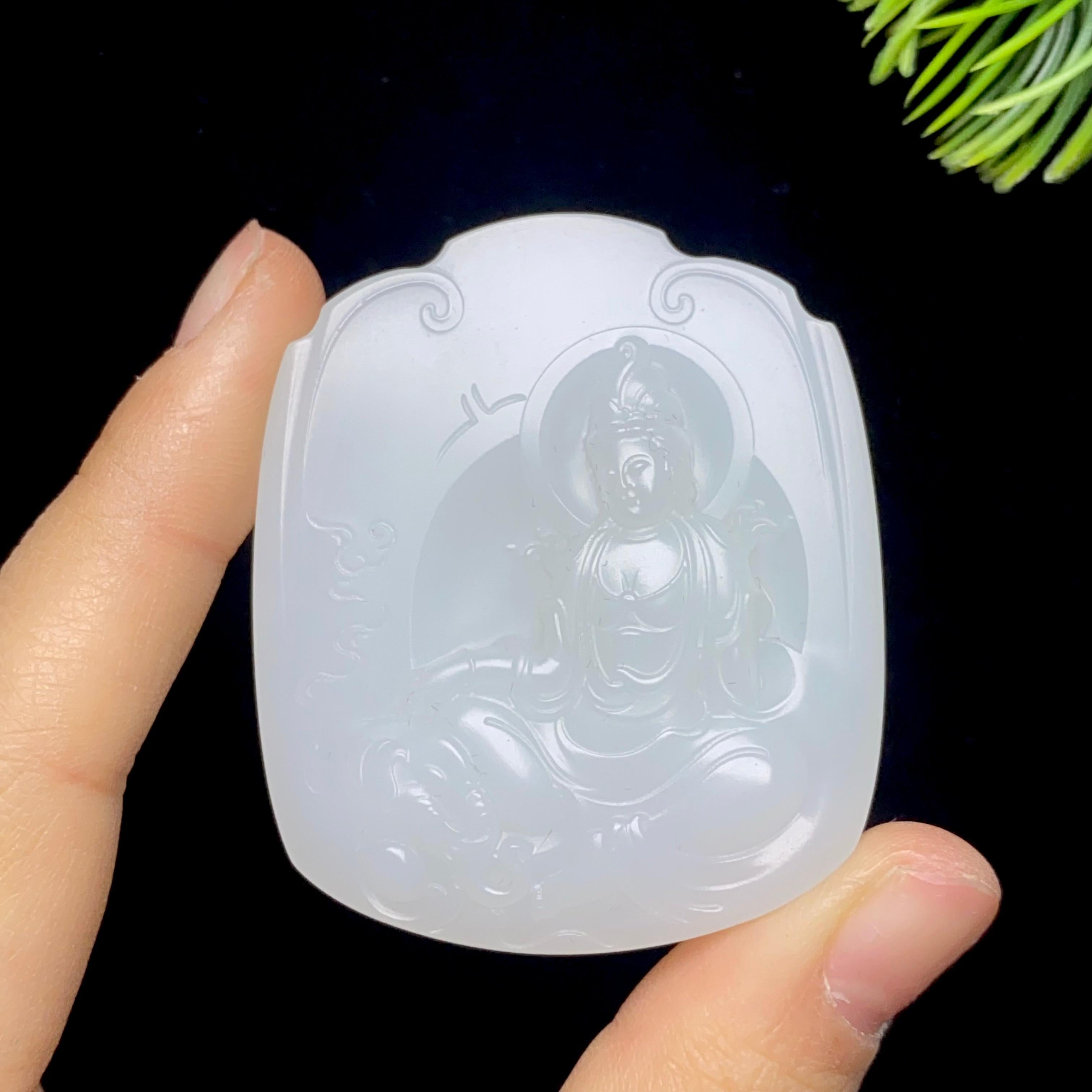 和田玉白玉普贤菩萨（62.1g）