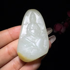 和田玉籽料莲花观音（39.1g）