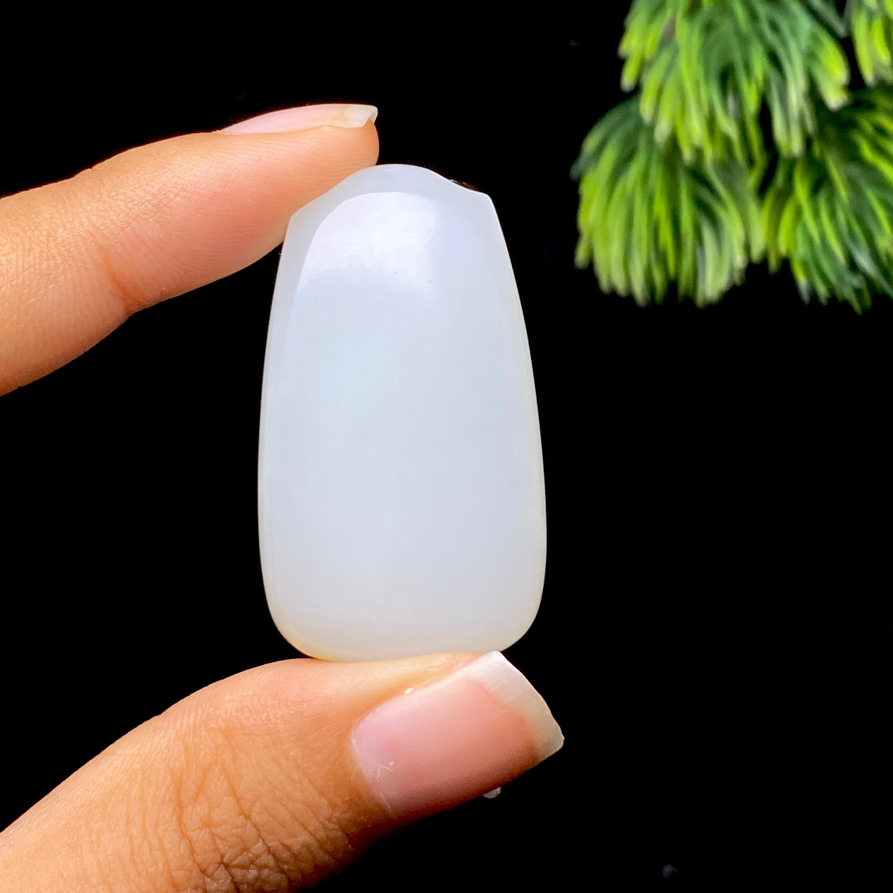 和田玉糖白无事牌（20.1g）