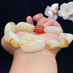 和田玉洒金皮籽料【精品手串】（122.5g）