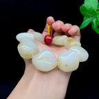 和田玉洒金皮籽料【精品手串】（123.7g）