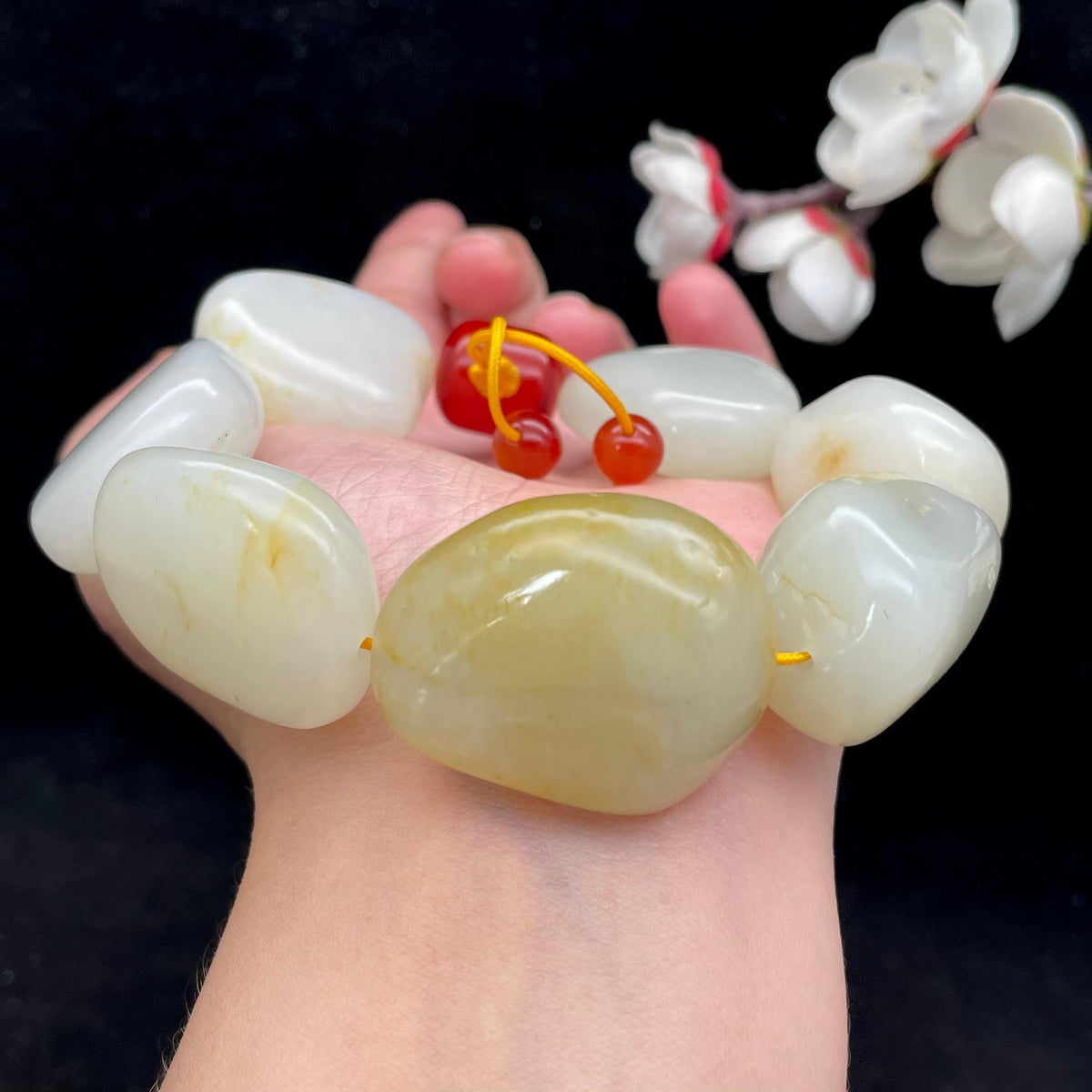 和田玉黄皮籽料【精品手串】（145.3g）