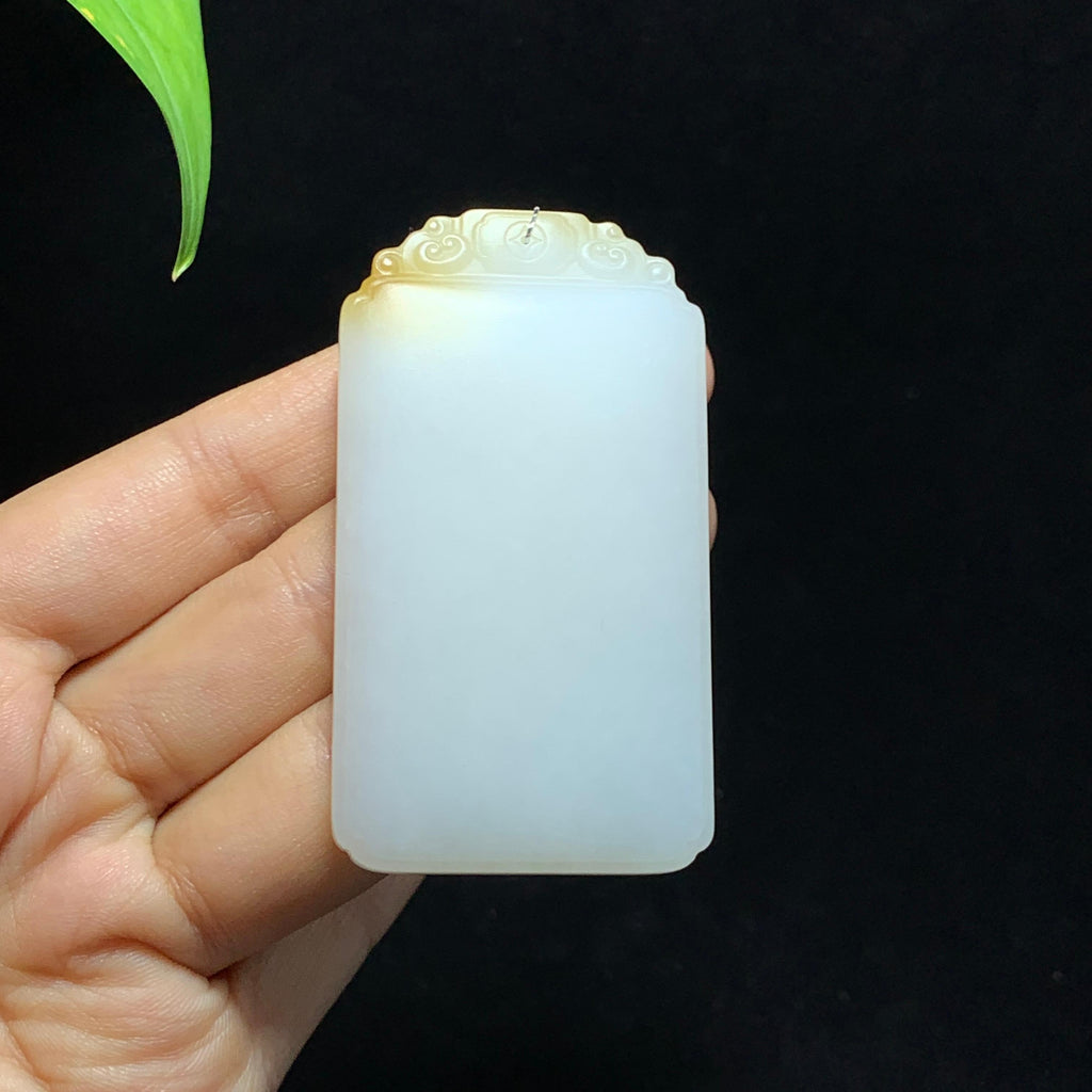 和田山料糖白玉无事牌挂件（71.7g）