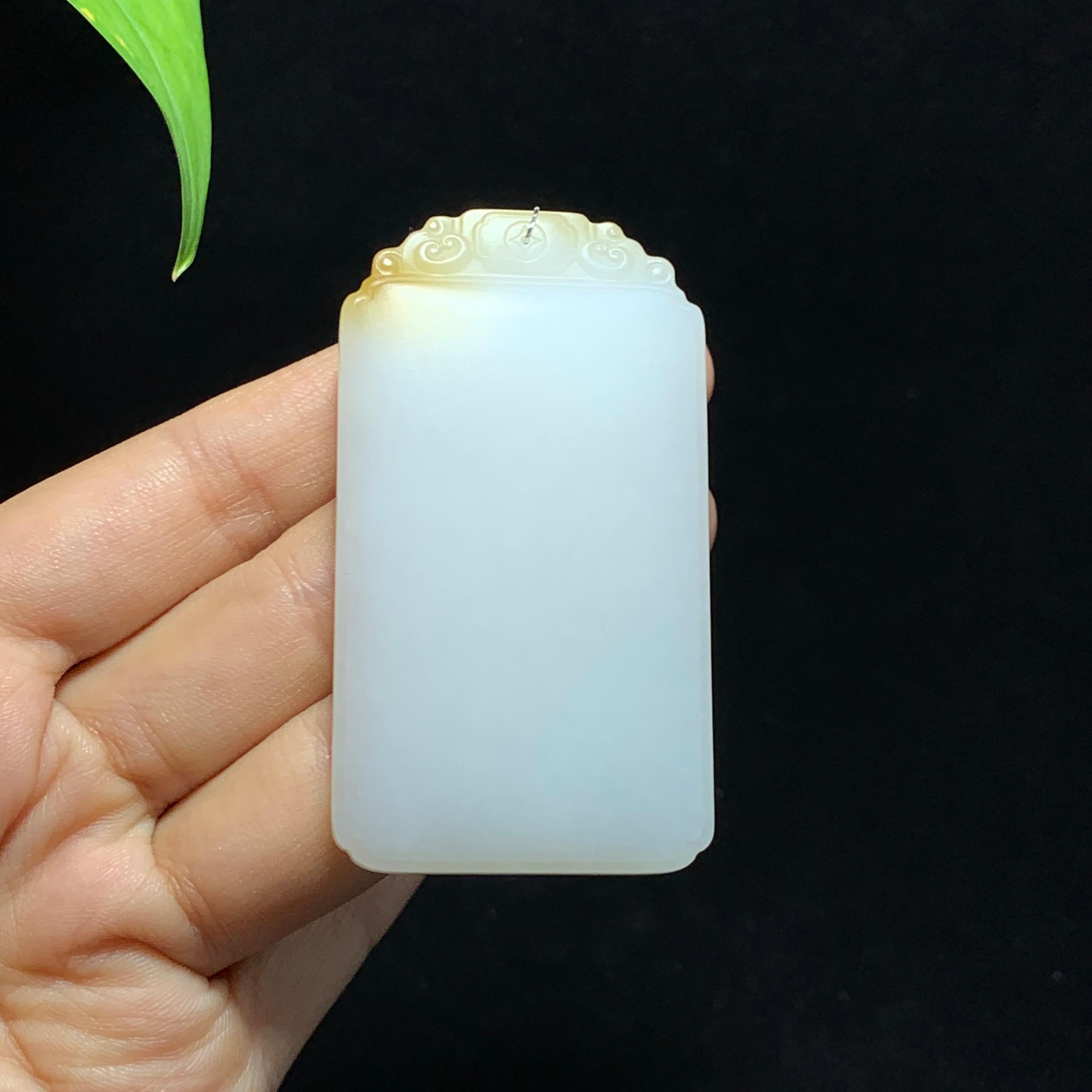 和田山料糖白玉无事牌挂件（71.7g）