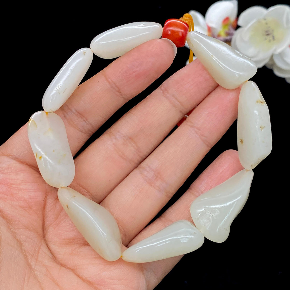 和田玉白玉籽料【精品手串】（56.3g）