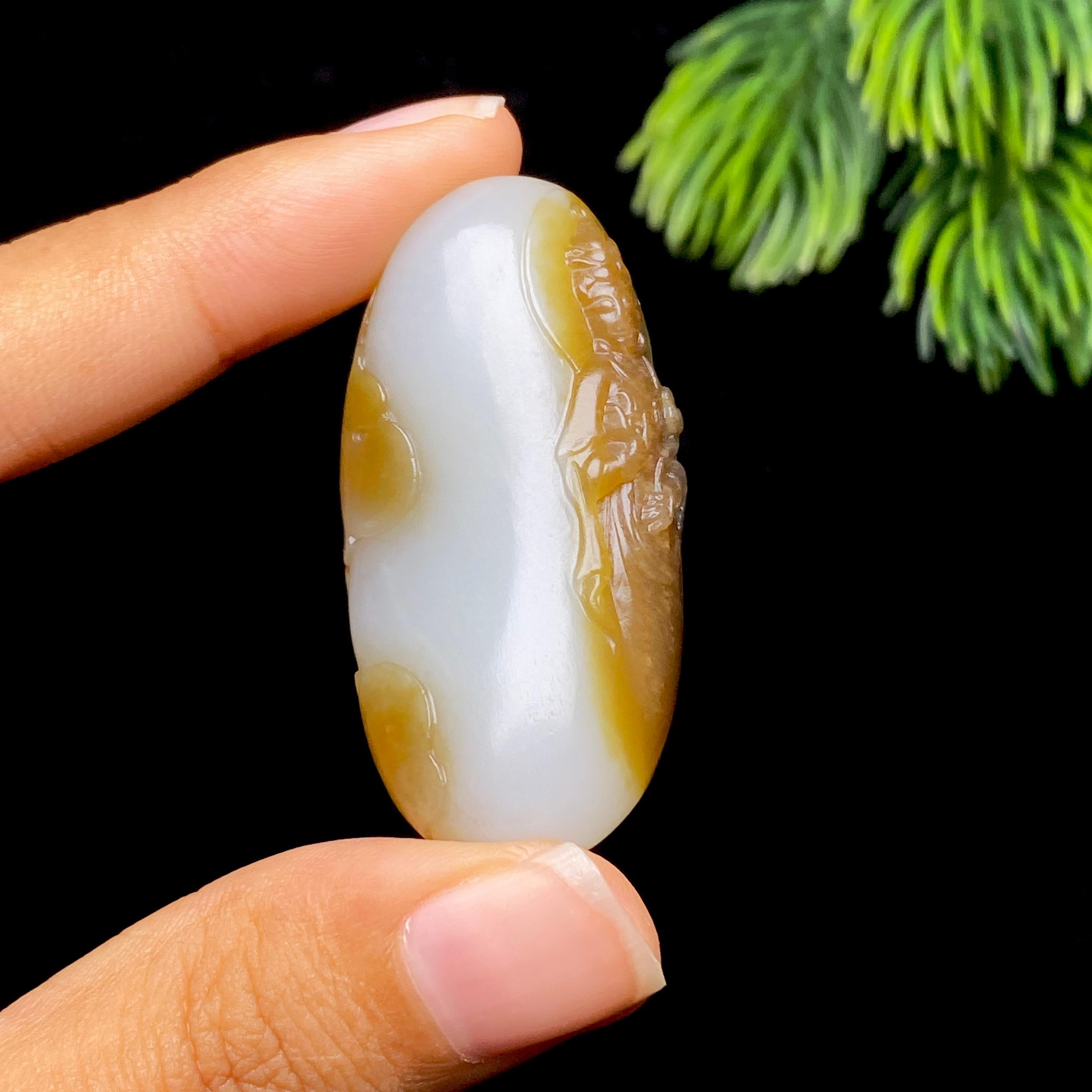 和田玉糖白观音（19.5g）