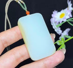 和田玉糖白料平安无事牌（30.3g）