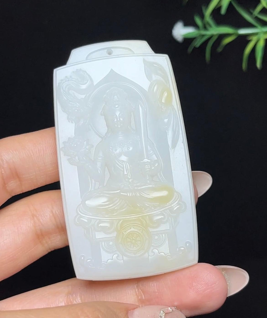 和田玉糖白羊脂玉虚空藏菩萨（72.3g）