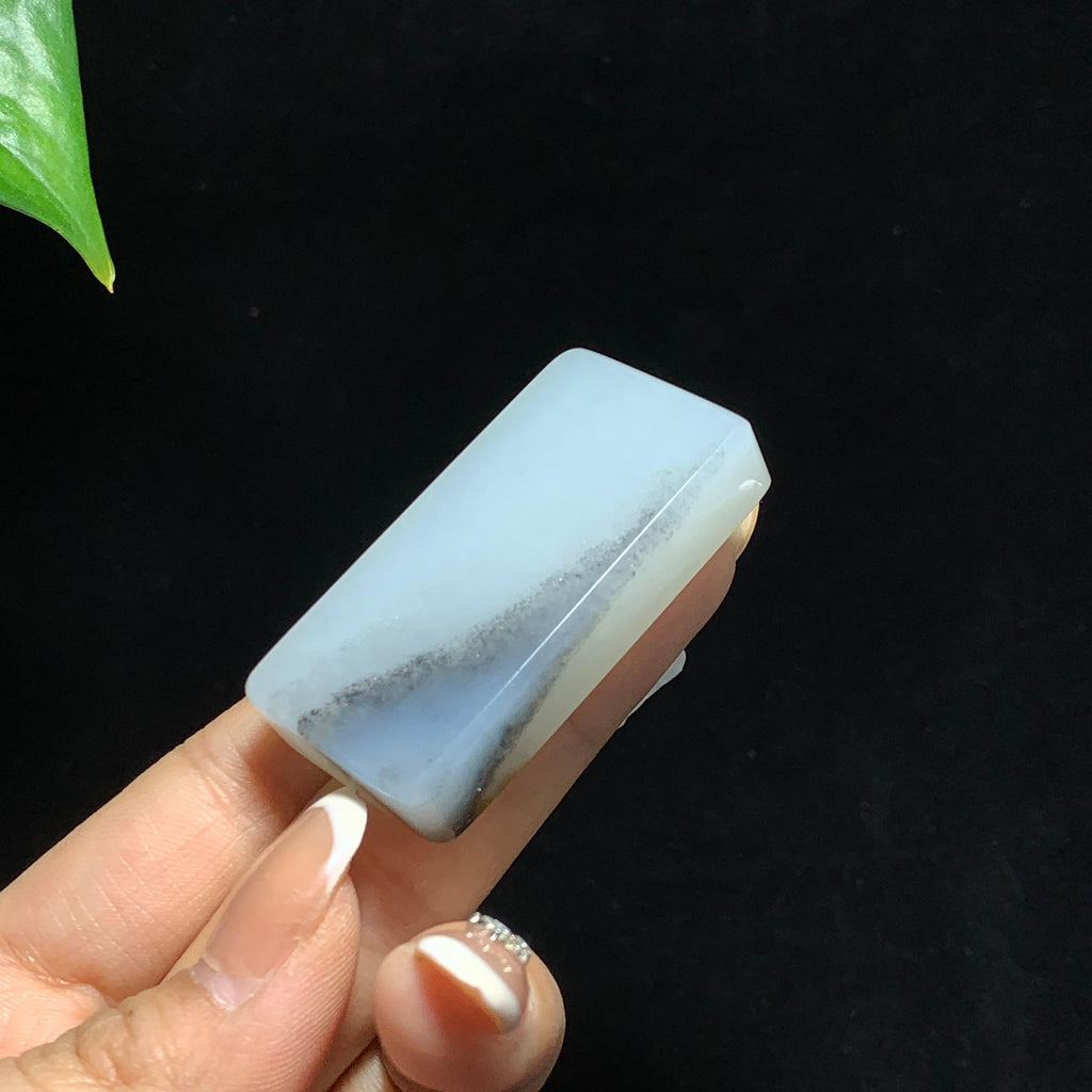和田籽料青花无事牌挂件（34.0g）