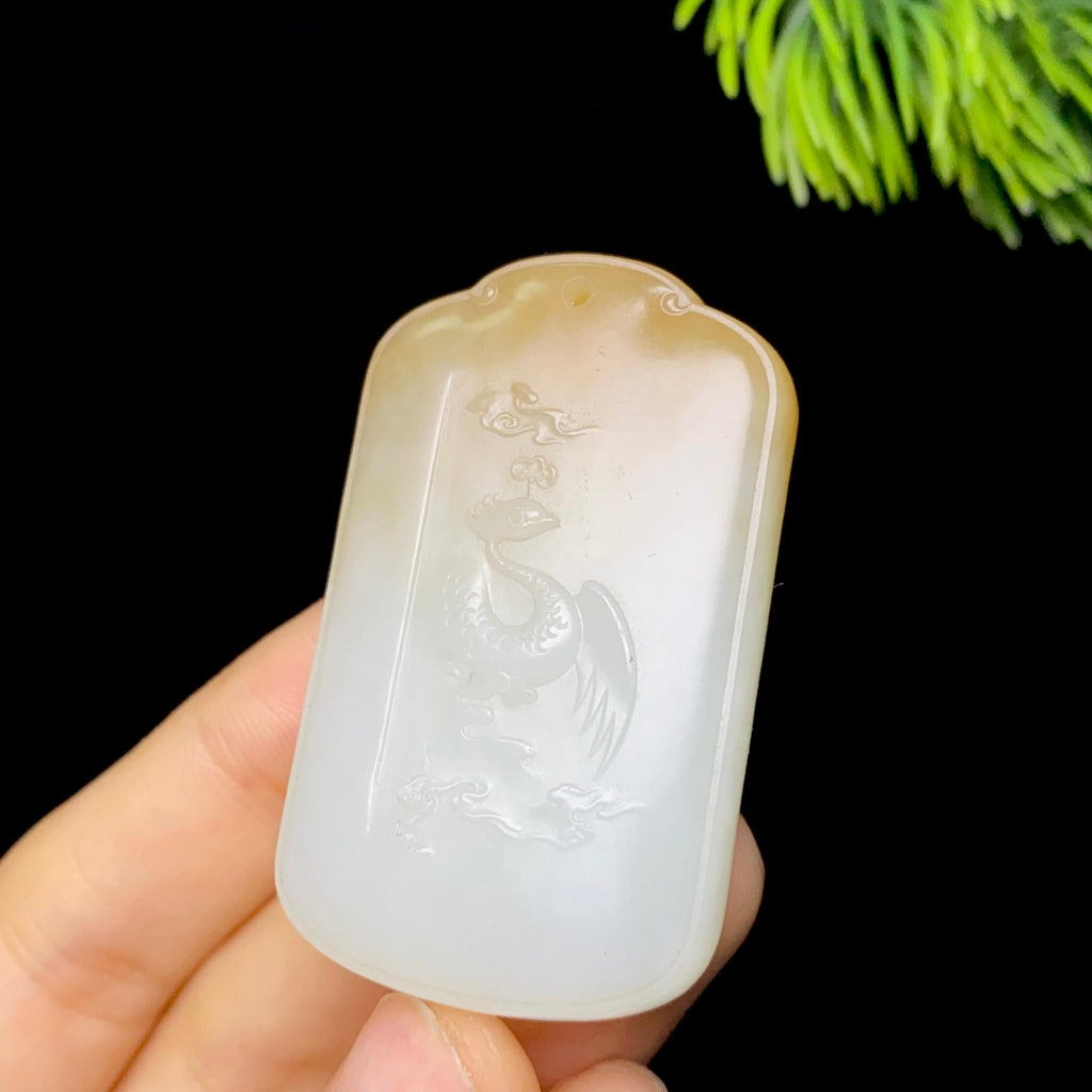 和田玉糖白凤凰挂件（25.4g）