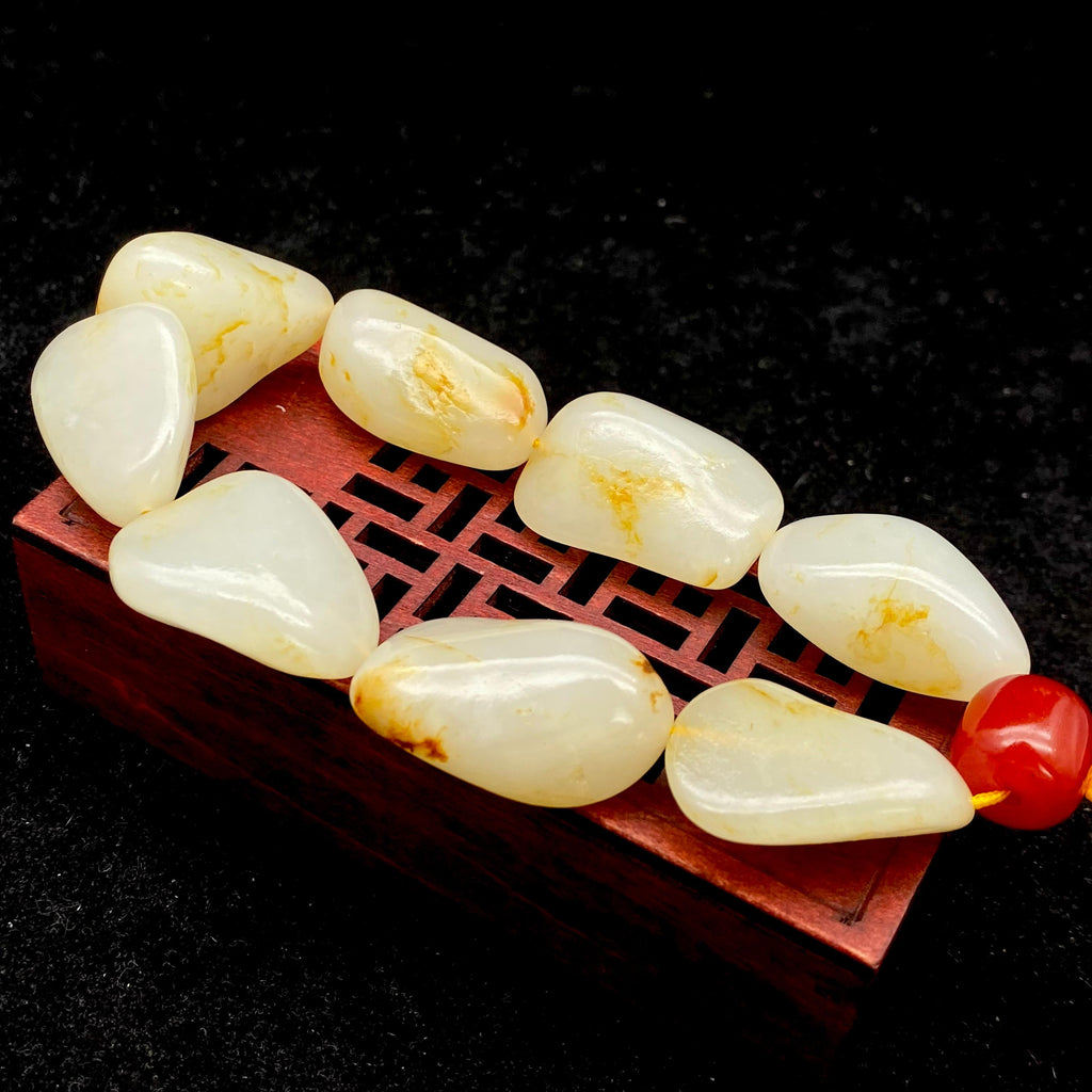 和田玉洒金皮【精品手串】（84.2g）