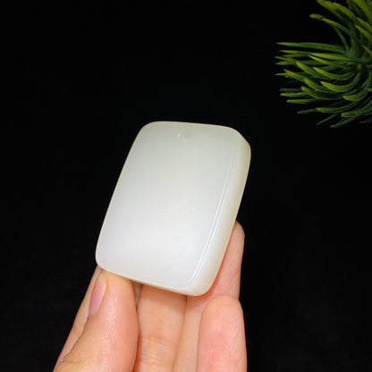 和田玉白玉无事牌（31.3g）