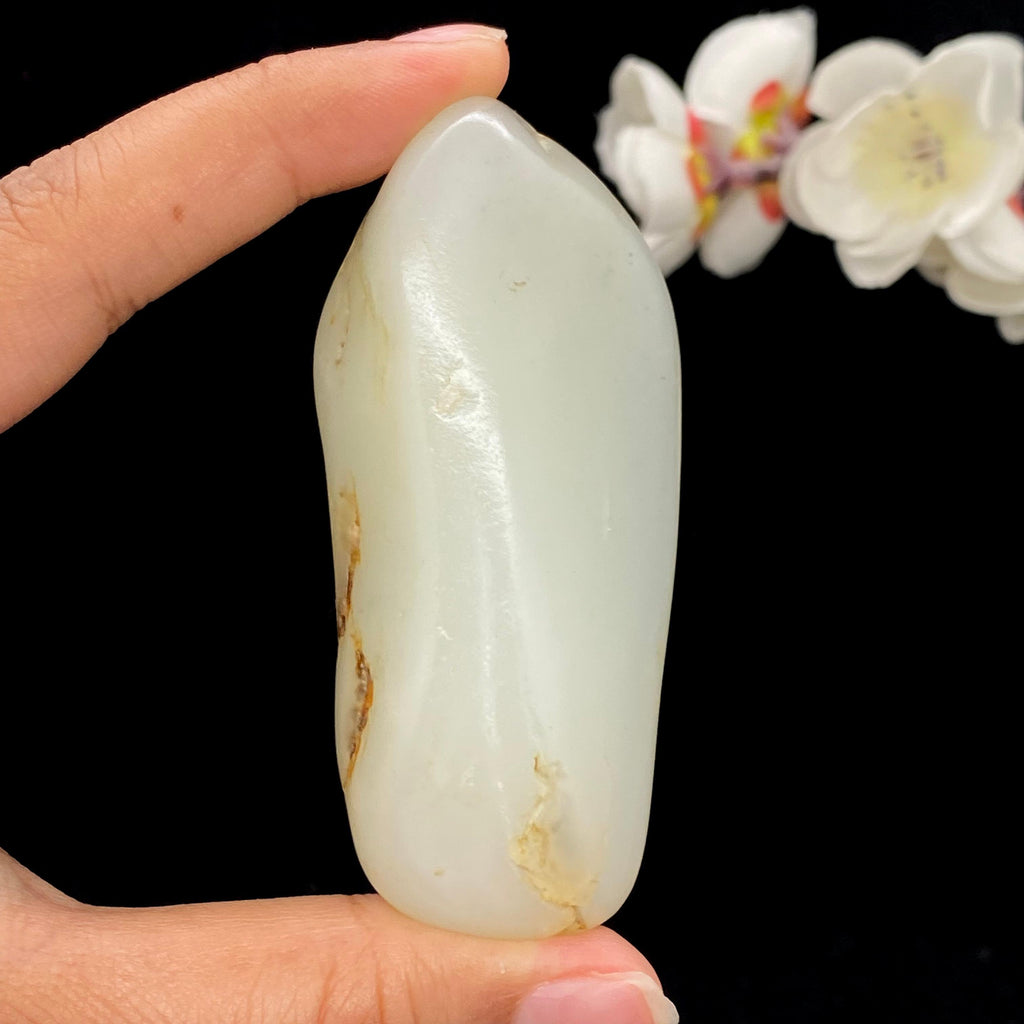 和田玉白玉籽料手把件（90.8g）