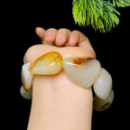 和田玉洒金皮白肉籽料手串（104.5g）