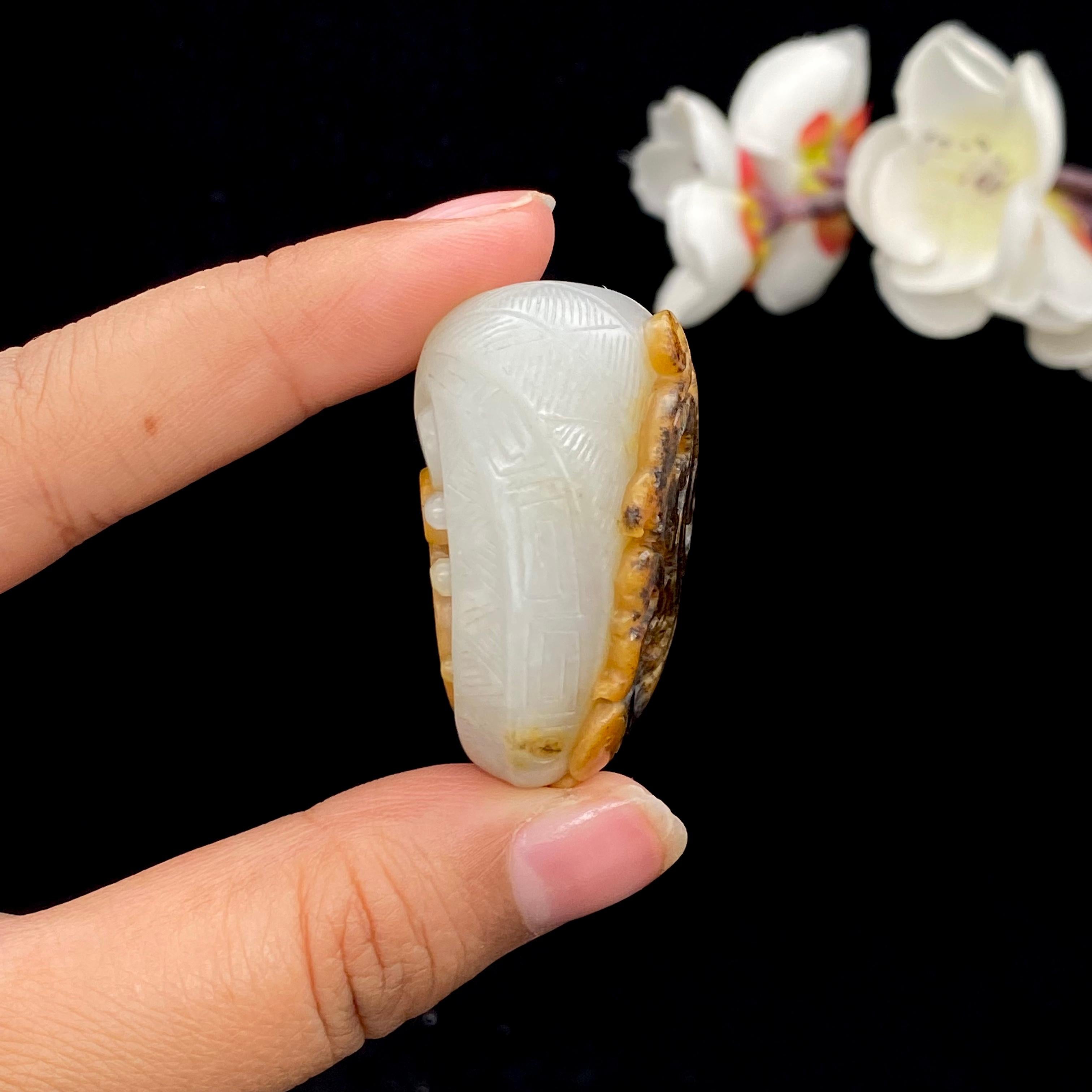 和田玉籽料【仿古龙】挂件（43.2g） – 厚德载玉