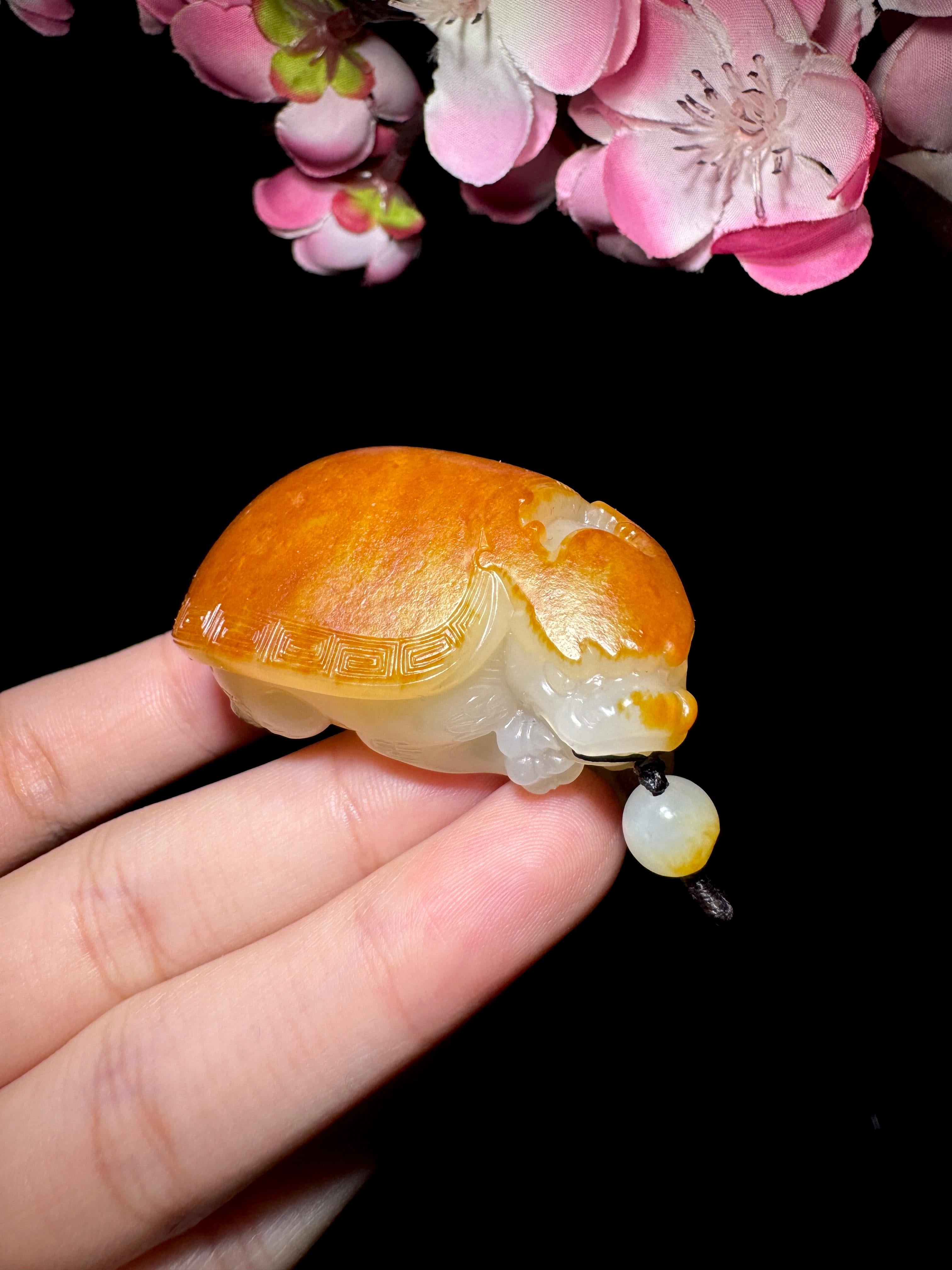 和田玉籽料红皮龙龟（61.1g）
