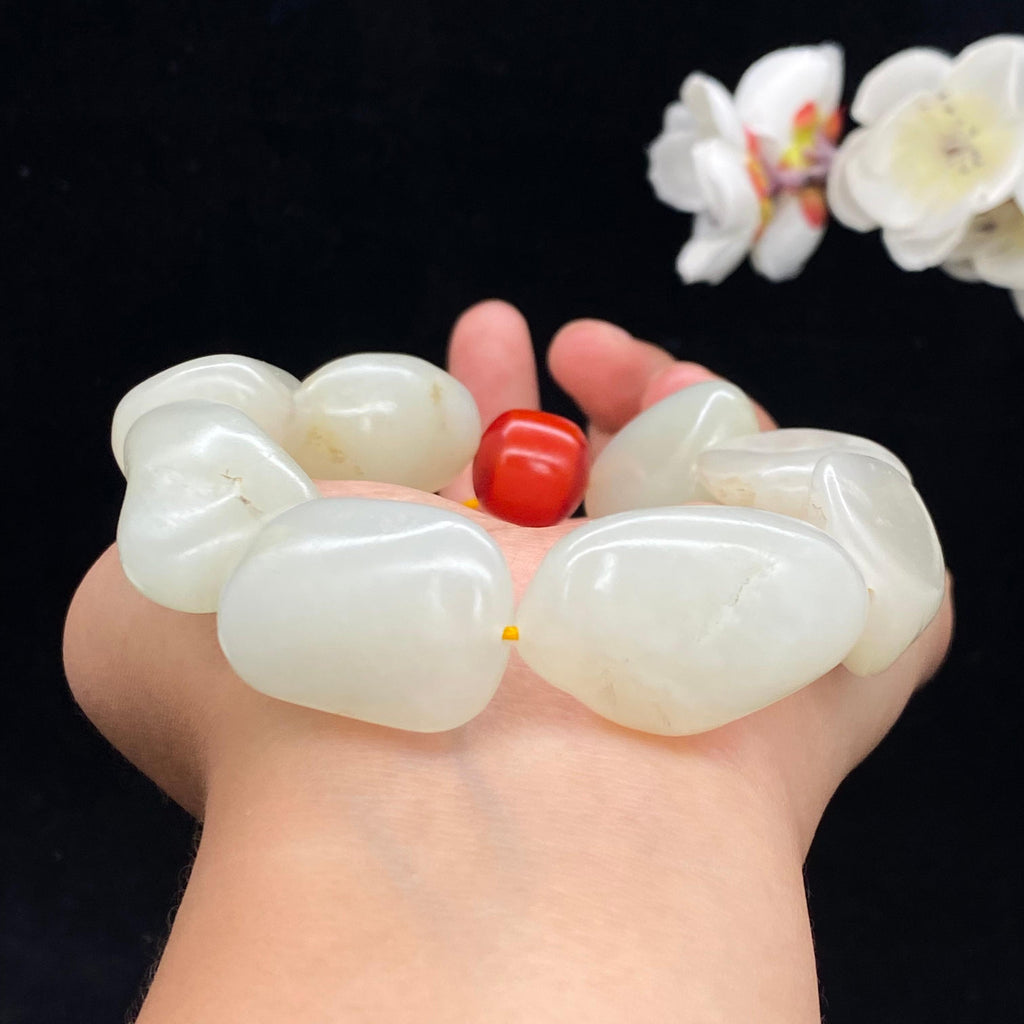和田玉白玉籽料【精品手串】（96.4g）