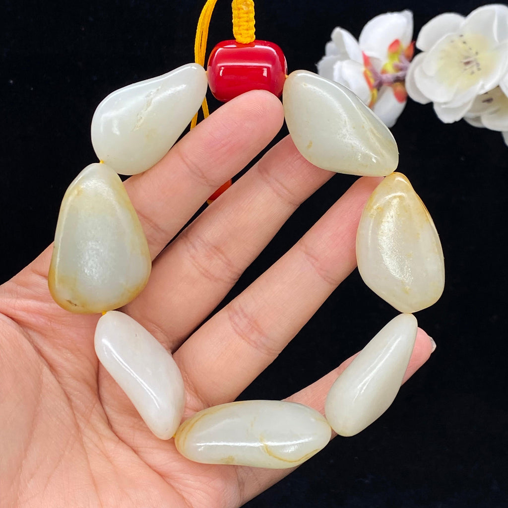 和田玉洒金皮籽料【精品手串】（99.4g）